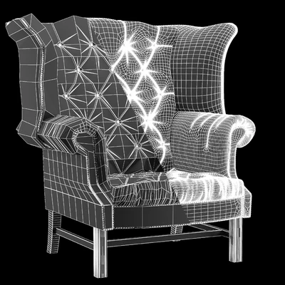 CHESTERFIELD HIGH BACK WING CHAIR — Ver 2