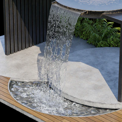 Landscape Furniture  with Fountain - Architect Element 09 — Вид 5