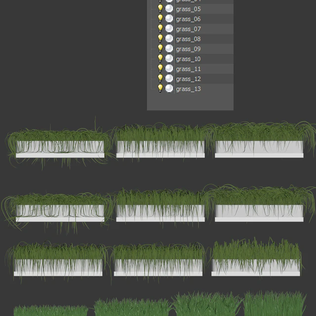 Grass for shelves. 13 models of v2 — Download