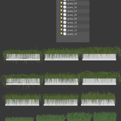 Grass for shelves. 13 models of v2 — View 3