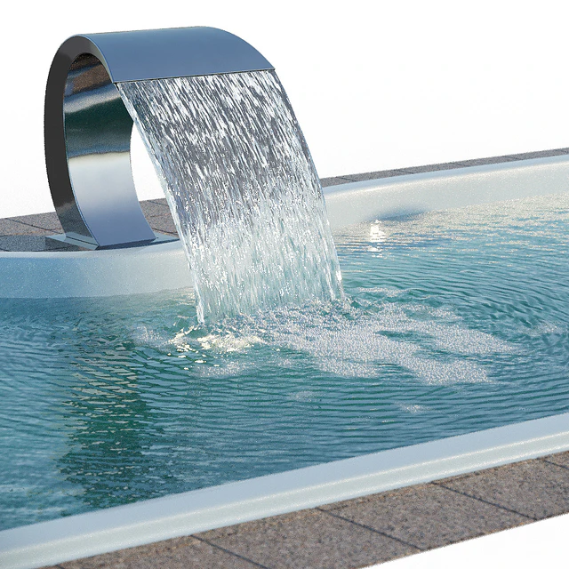 Narbonne composite pool with waterfall — Descargar