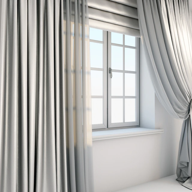 Light beige silk curtains to the floor — Descargar