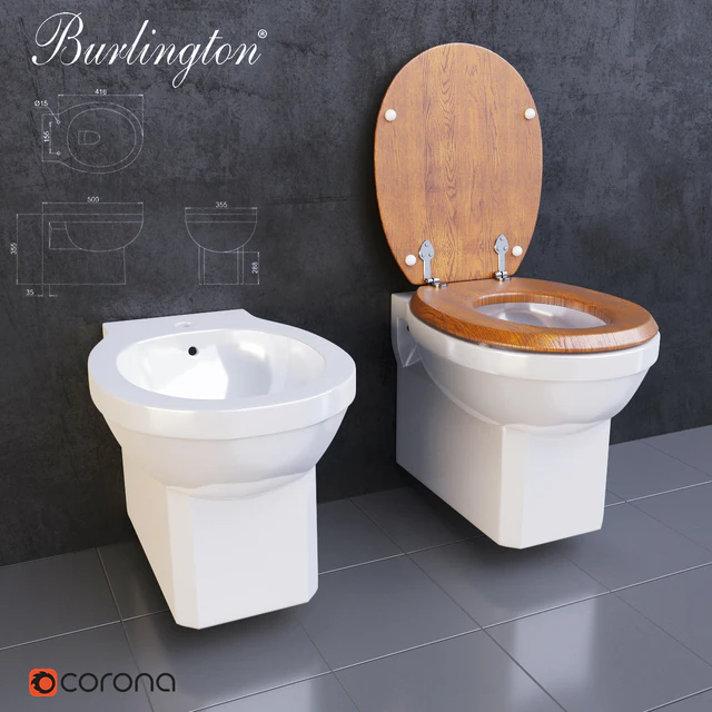 Bidet and toilet suspended Burlington — Descargar