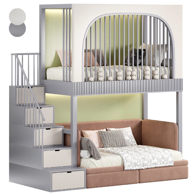 Designer two-level bed Kids room 09 — Descargar