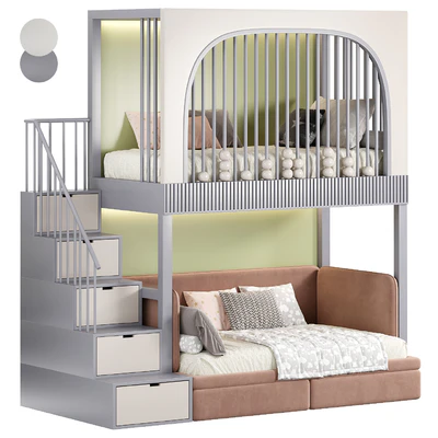 Designer two-level bed Kids room 09 — Ver 6