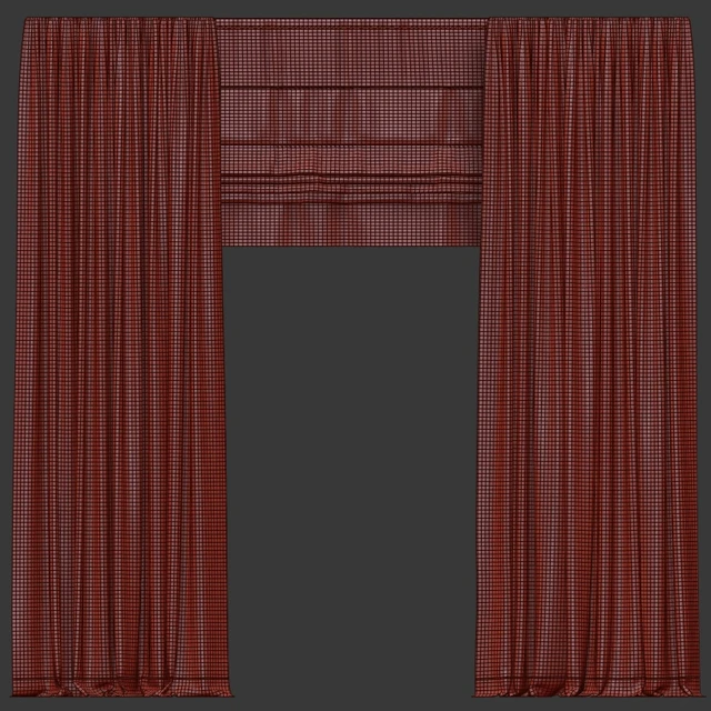 Gray curtains in two colors with tulle. — Descargar
