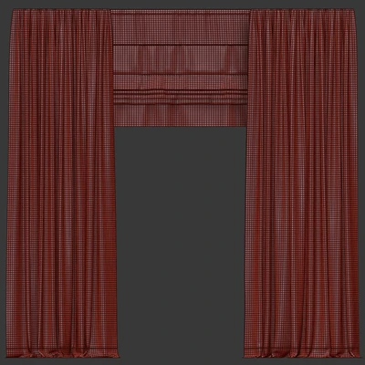Gray curtains in two colors with tulle. — Ver 5