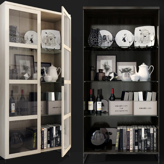 Swing cabinet with glass / showcase Everett. Cabinet showcase by Rowico — Descargar