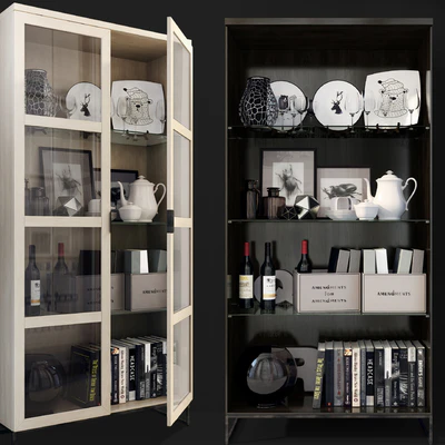 Swing cabinet with glass / showcase Everett. Cabinet showcase by Rowico — Ver 4