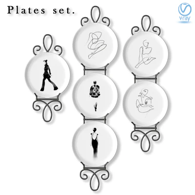 A set of decorative wall plates on fashion. — Ver 1