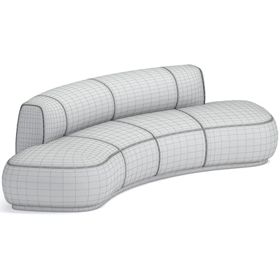 Morada Bubble Curved Fabric Sofa — Ver 2