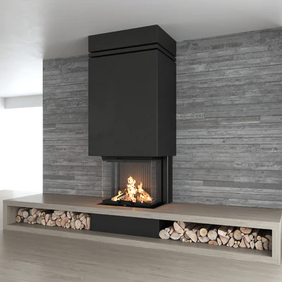 Decorative wall with fireplace set 12 — Ver 6