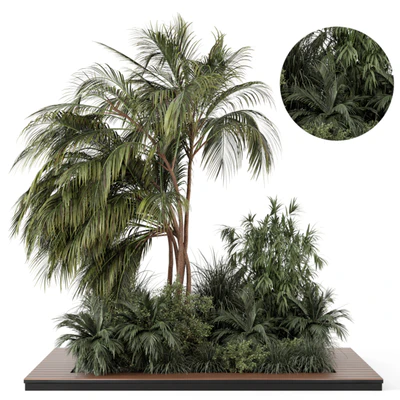 Outdoor Garden set bush and Tree - Garden Set 944 — descargar