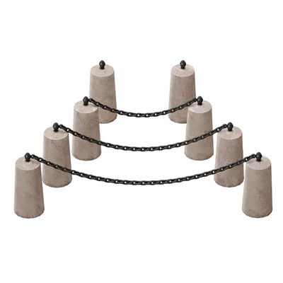 Ограждение. Бетонные столбы с цепями. — Вид 6