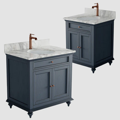 Keller Double Vanity for Undermount Sinks - Vintage Navy Blue — Ver 5
