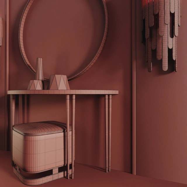 Frato Richmond console, Water Fall light, Ashi stool, Ring mirror — Descargar