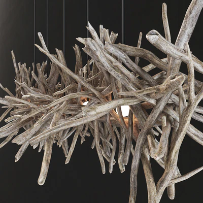 Branch decor lamp n2 / Люстра из веток — Вид 5