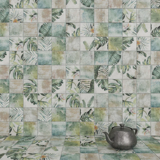 ZYX by Colorker AMAZONIA TROPIC EMERALD tile set — Descargar