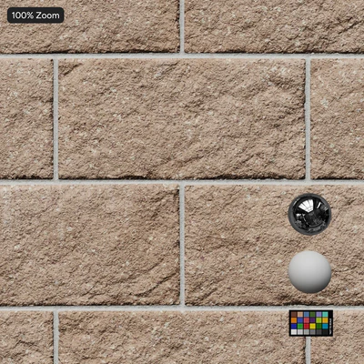 split face concrete block wall texture beige — View 5