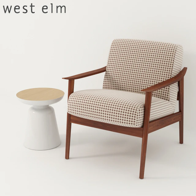 West Elm. Mid-Century Show Wood Upholstered Chair + Martini Two Tone Side Table — Descargar