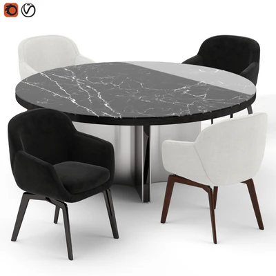 Minotti Belt chair and Marvin table — Вид 1