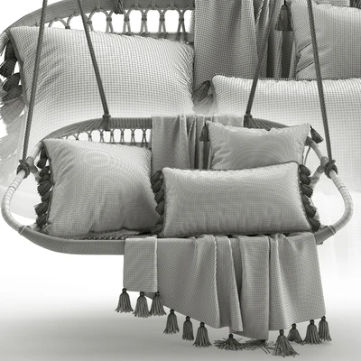 Hanging Rattan Bench Serena & Lily — Вид 4