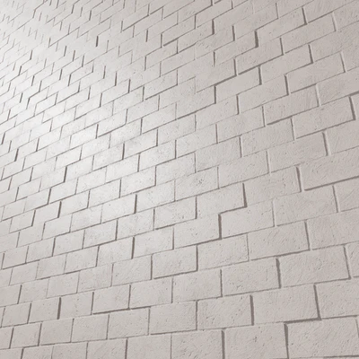 cinder block wall running painted texture white — Ver 3