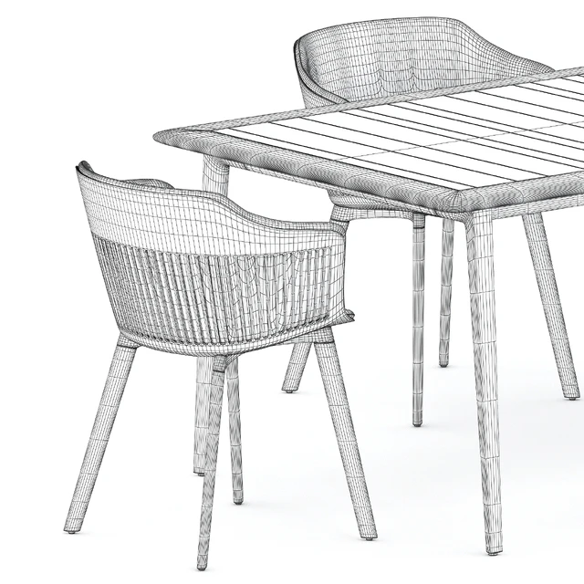 Aiir armchair and WA dining table by Dedon — Descargar