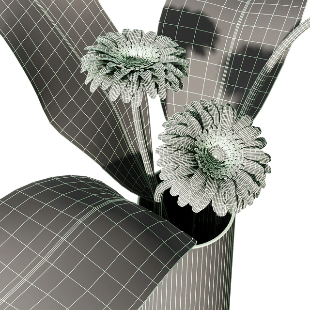 021 Flowers and leaves in vase indoor decor plant — Скачать