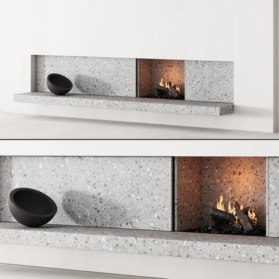 158 fireplace decorative wall kit 04 minimal terrazzo chimney 00 — Ver 1