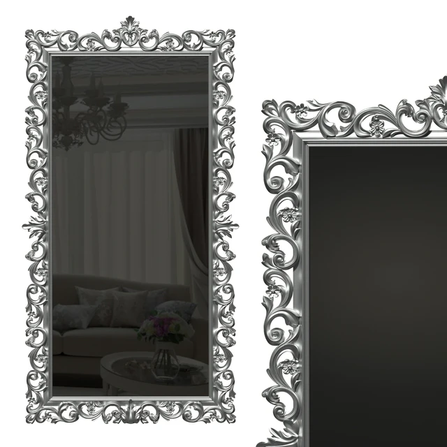 Floor mirror in a carved frame (baguette) — Descargar