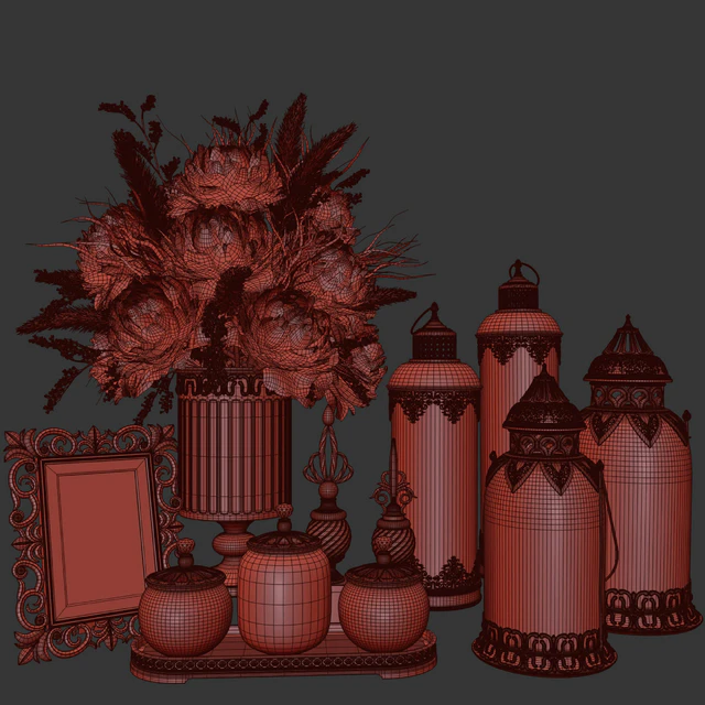 DECORATIVE SET 20 Dried flower antique lantern. — Descargar