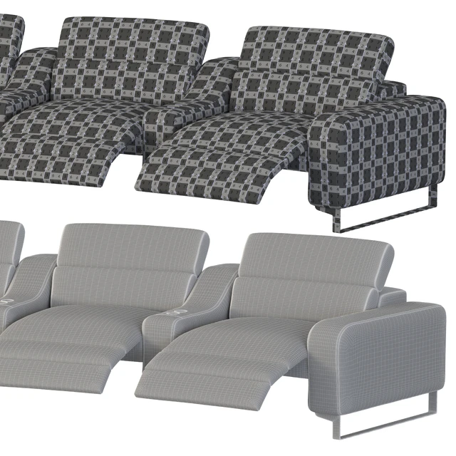 Curved cinema chair Lory Theater by Braccisofas — Download