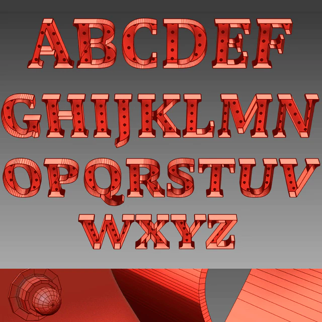 Lighted Metal sign. Set 13. Alphabet — Descargar