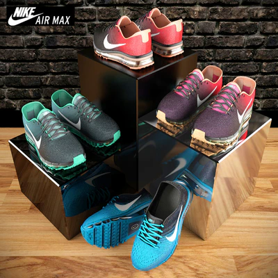 Low poly sneakers Nike Air Max — Ver 2