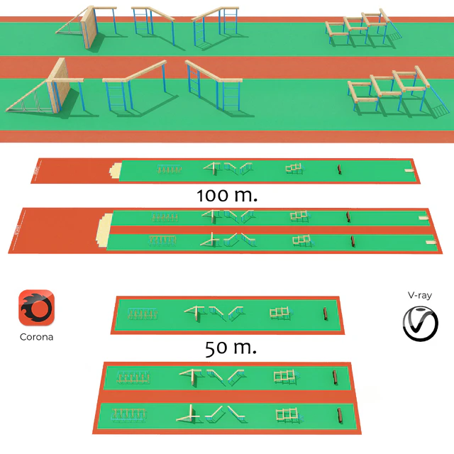 Obstacle course with rubber crumb coating — Download