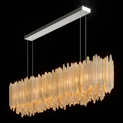 RH SELENITE CRYSTAL RECTANGULAR CHANDELIER 72 " — Ver 1
