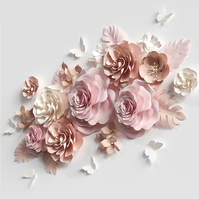Composition of paper flowers — Ver 4