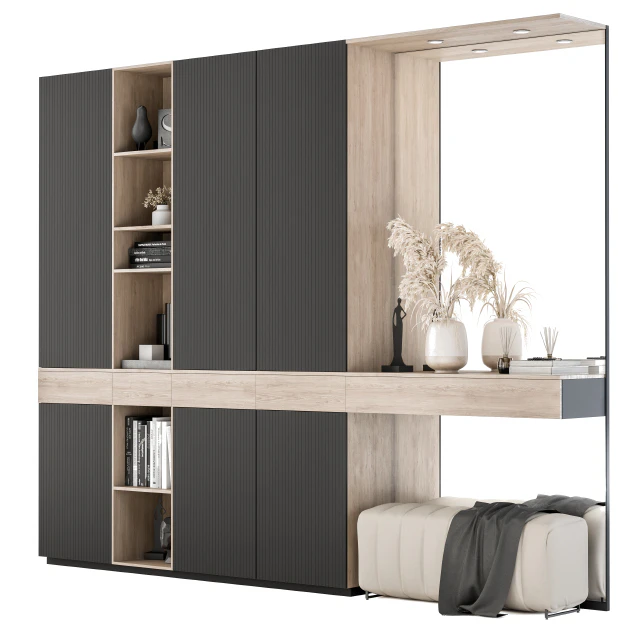 Hallway 08 - Black and Wood Set — Скачать