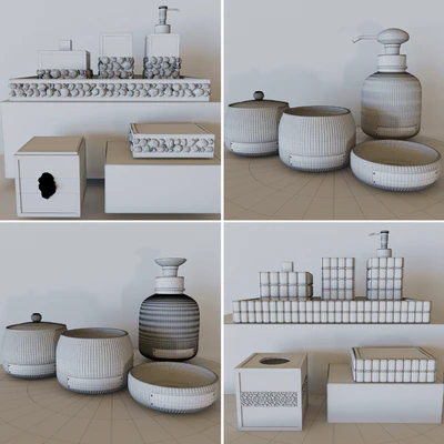 A set of bathroom accessories. Soap dish, collection — View 2