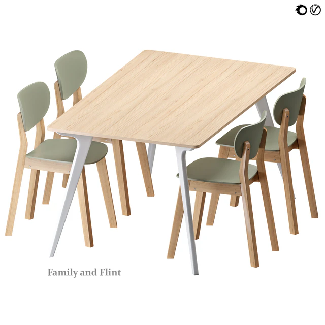 Dining table and chairs Family Flint — Descargar