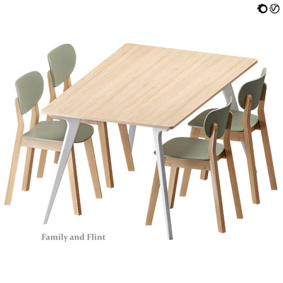 Dining table and chairs Family Flint — Ver 3