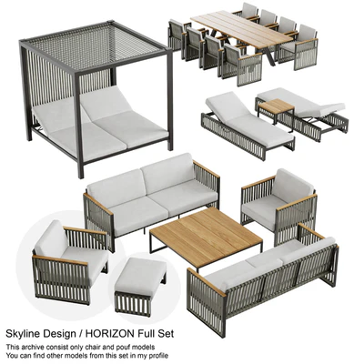 Outdoor garden wicker woven chair skyline design horizon armchair — Ver 5