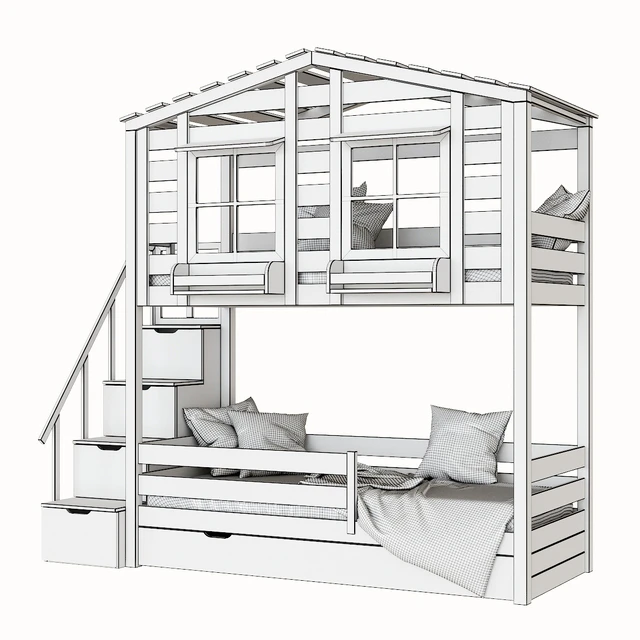 Children's 2-level bed lodge Bilbao — Descargar