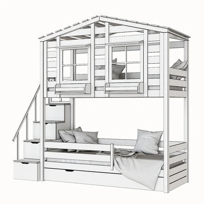 Children's 2-level bed lodge Bilbao — Ver 4