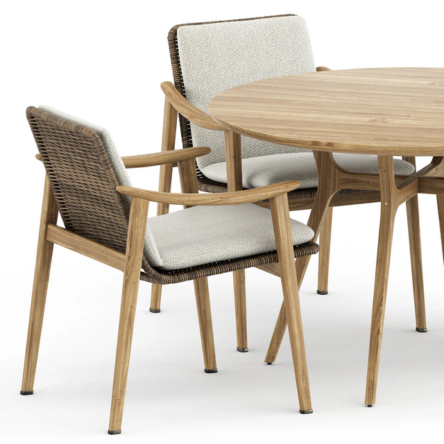 Fynn Outdoor chair by Minotti and Ren Dining table C1100 by Stellarworks — Descargar