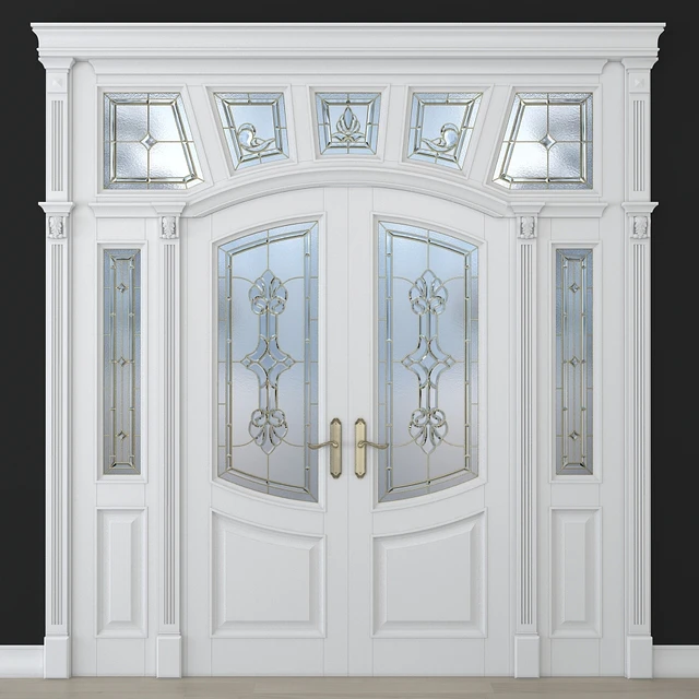 A door with a stained-glass window — Descargar