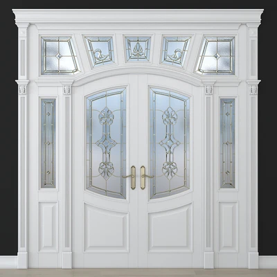 A door with a stained-glass window — Ver 1