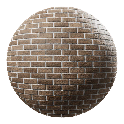 rusticated running bond brick wall texture brown — View 1