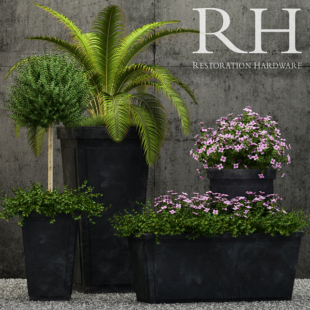 Restoration Hardware paneled sheet metal planters — Descargar